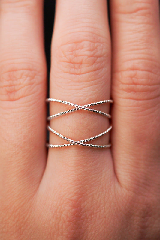 Large Twist Wraparound Ring, Sterling Silver