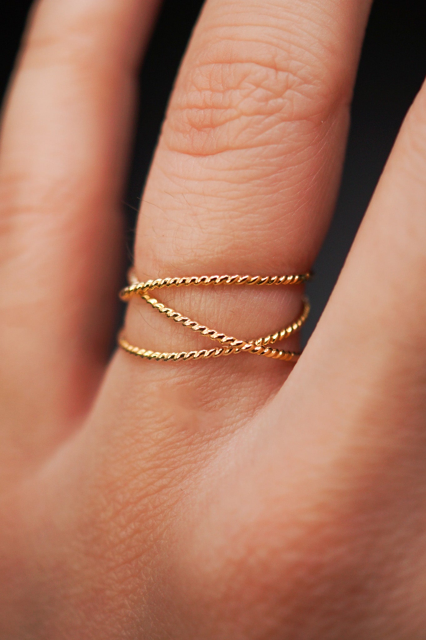 Twist Wraparound Ring, 14K Gold Fill