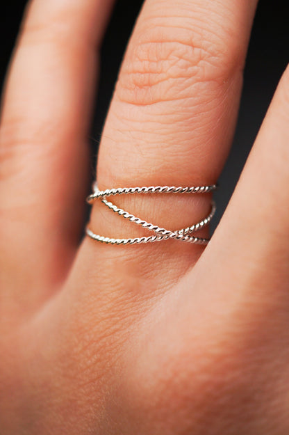 Twist Wraparound Ring, Sterling Silver