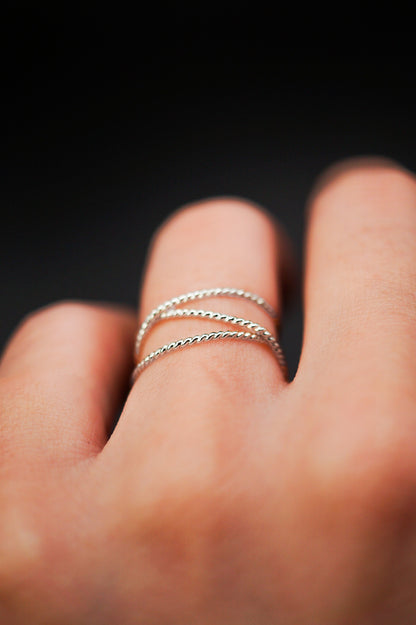 Twist Wraparound Ring, Sterling Silver