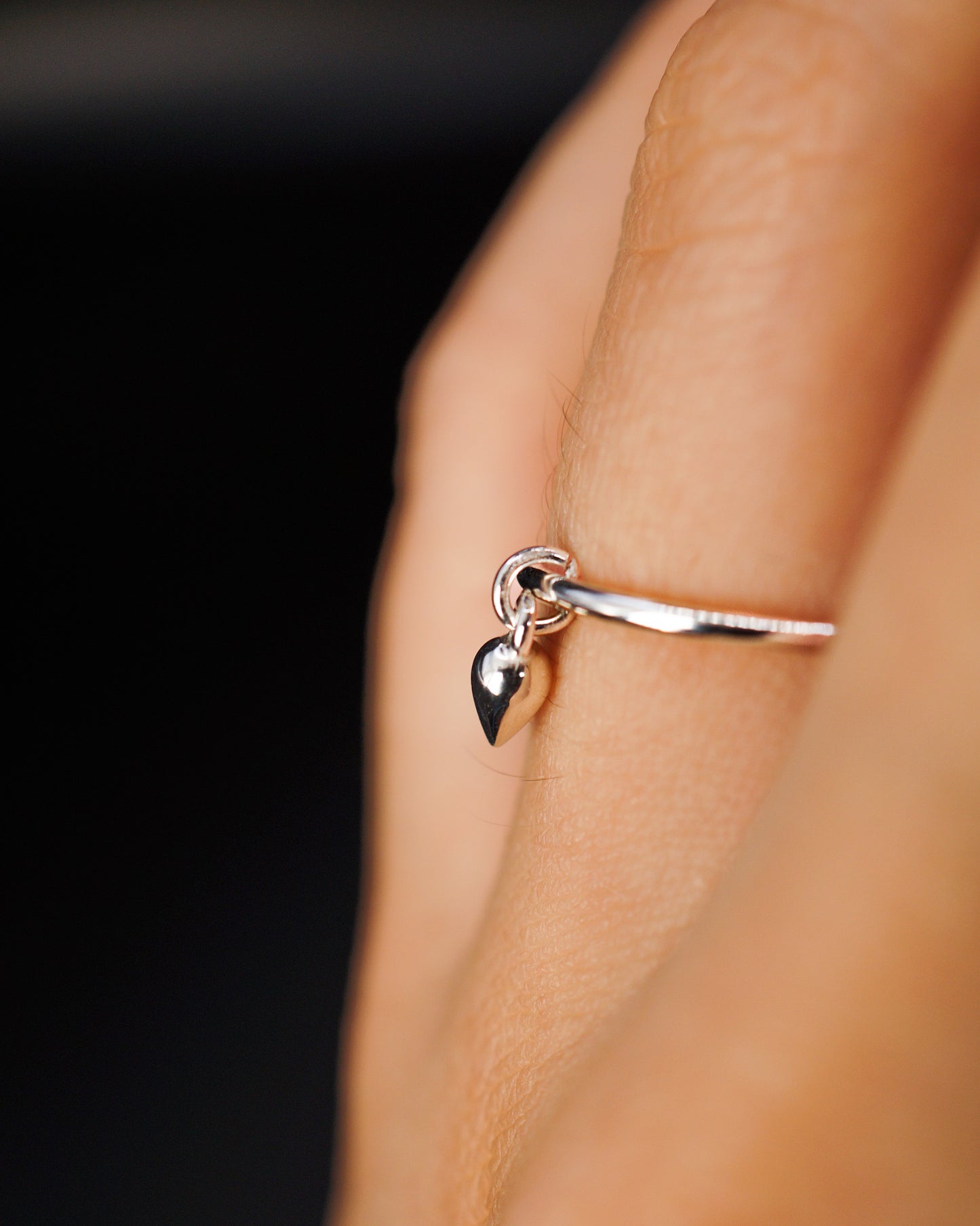 Teardrop Charm Ring, Sterling Silver