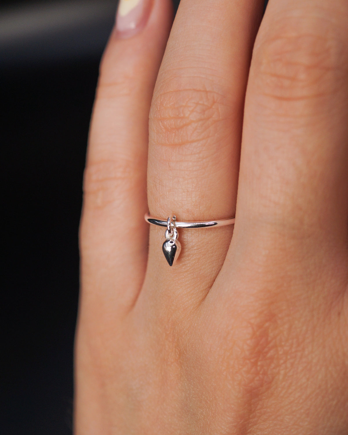 Teardrop Charm Ring, Sterling Silver – Hannah Naomi Jewelry