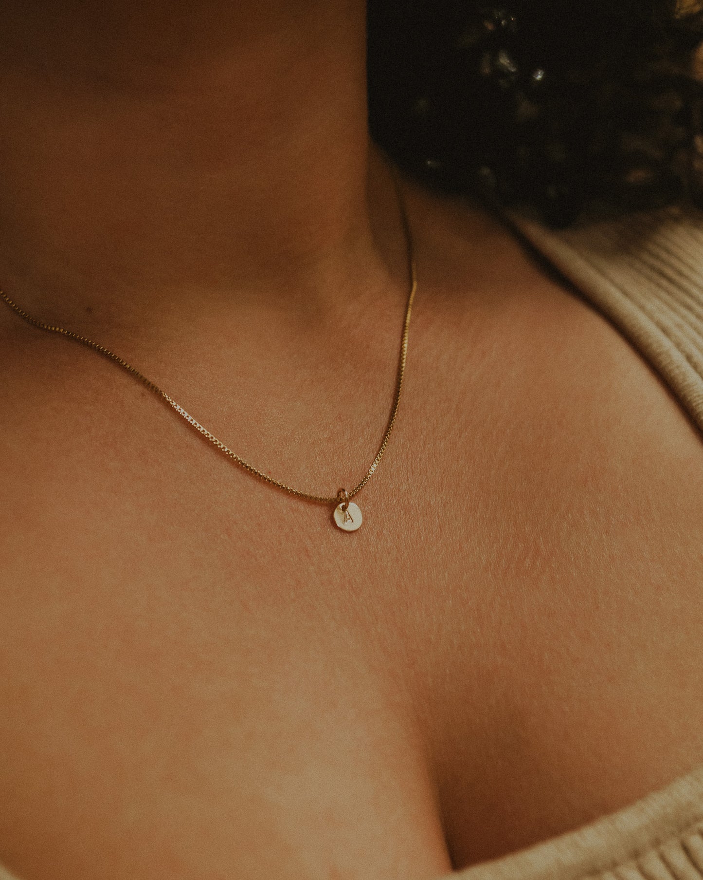 Tiny Monogram Necklace, 14K Gold Fill
