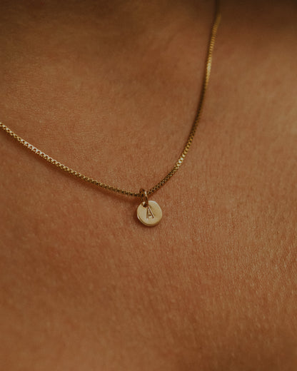 Tiny Monogram Necklace, 14K Gold Fill
