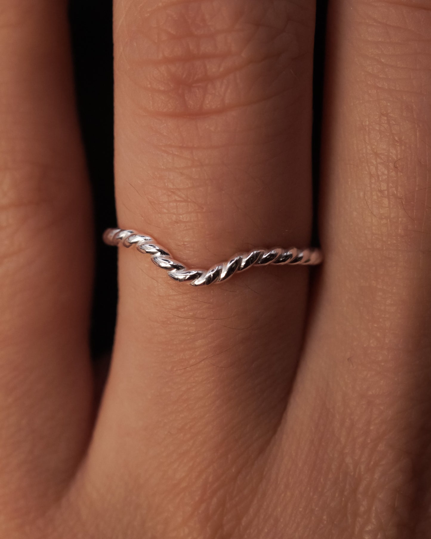 Twist Teardrop Ring, Sterling Silver