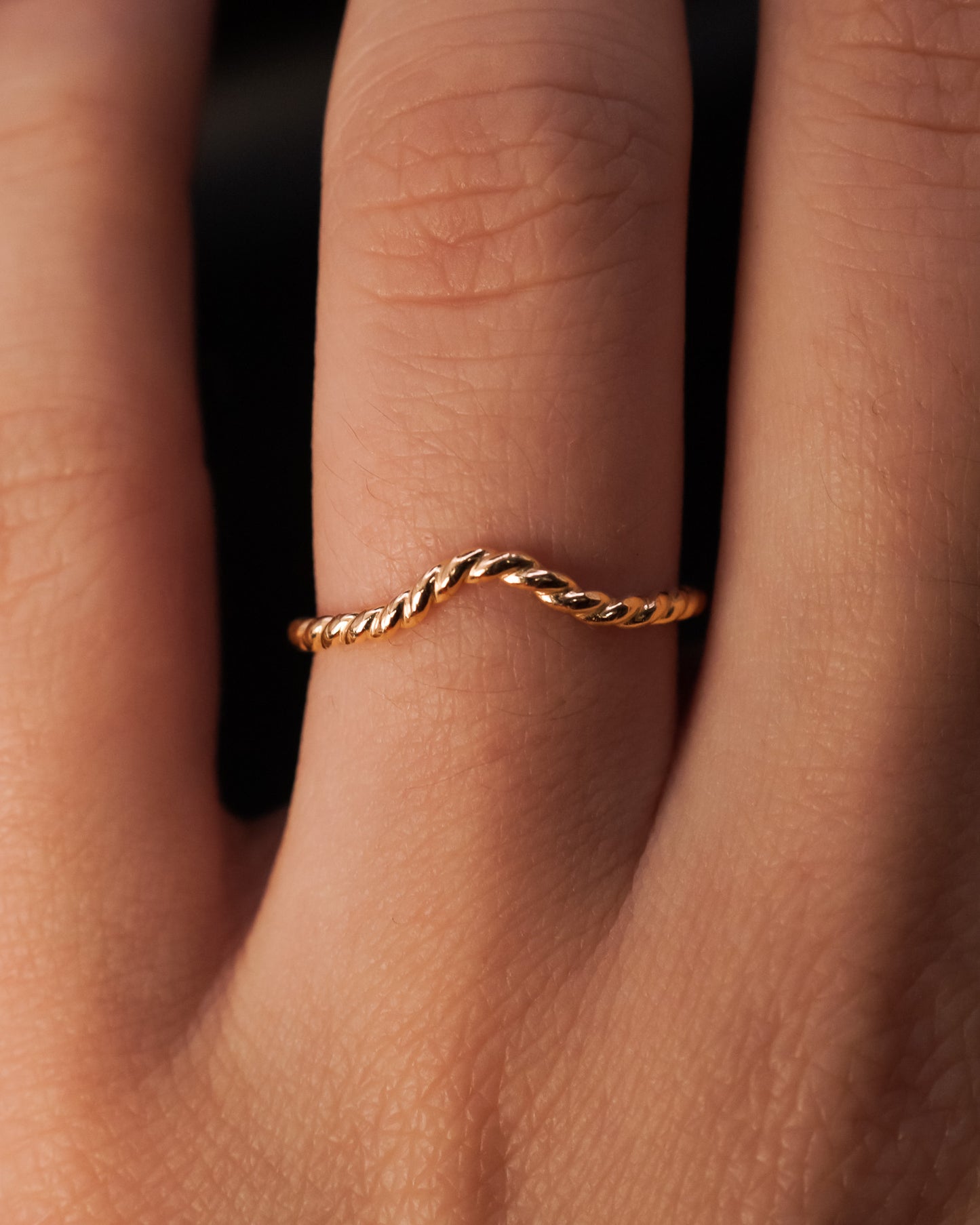 Twist Teardrop Ring, 14K Gold Fill