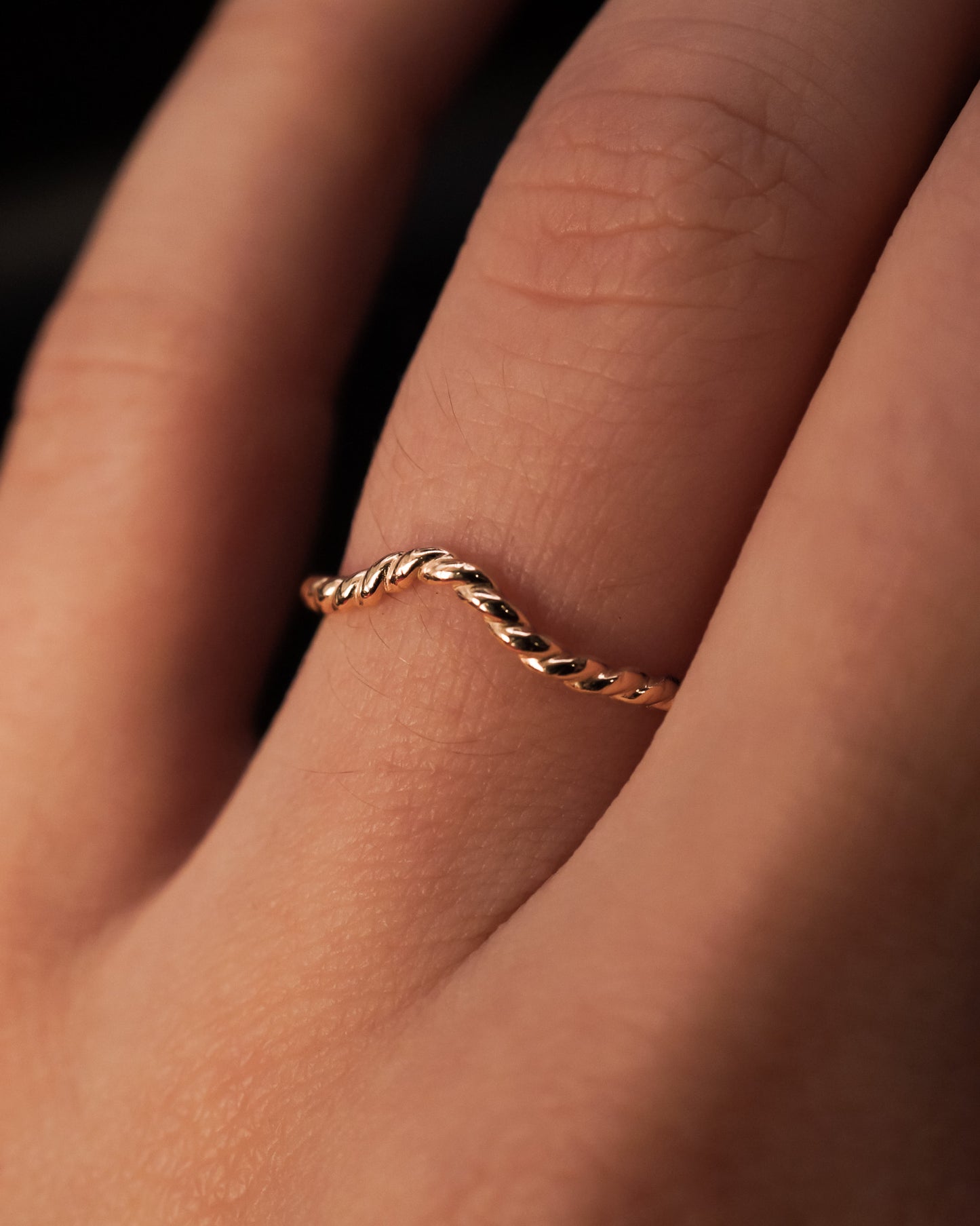 Twist Teardrop Ring, 14K Gold Fill