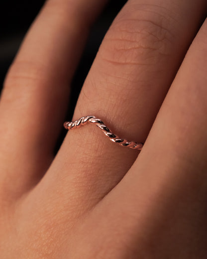 Twist Teardrop Ring, 14K Rose Gold Fill