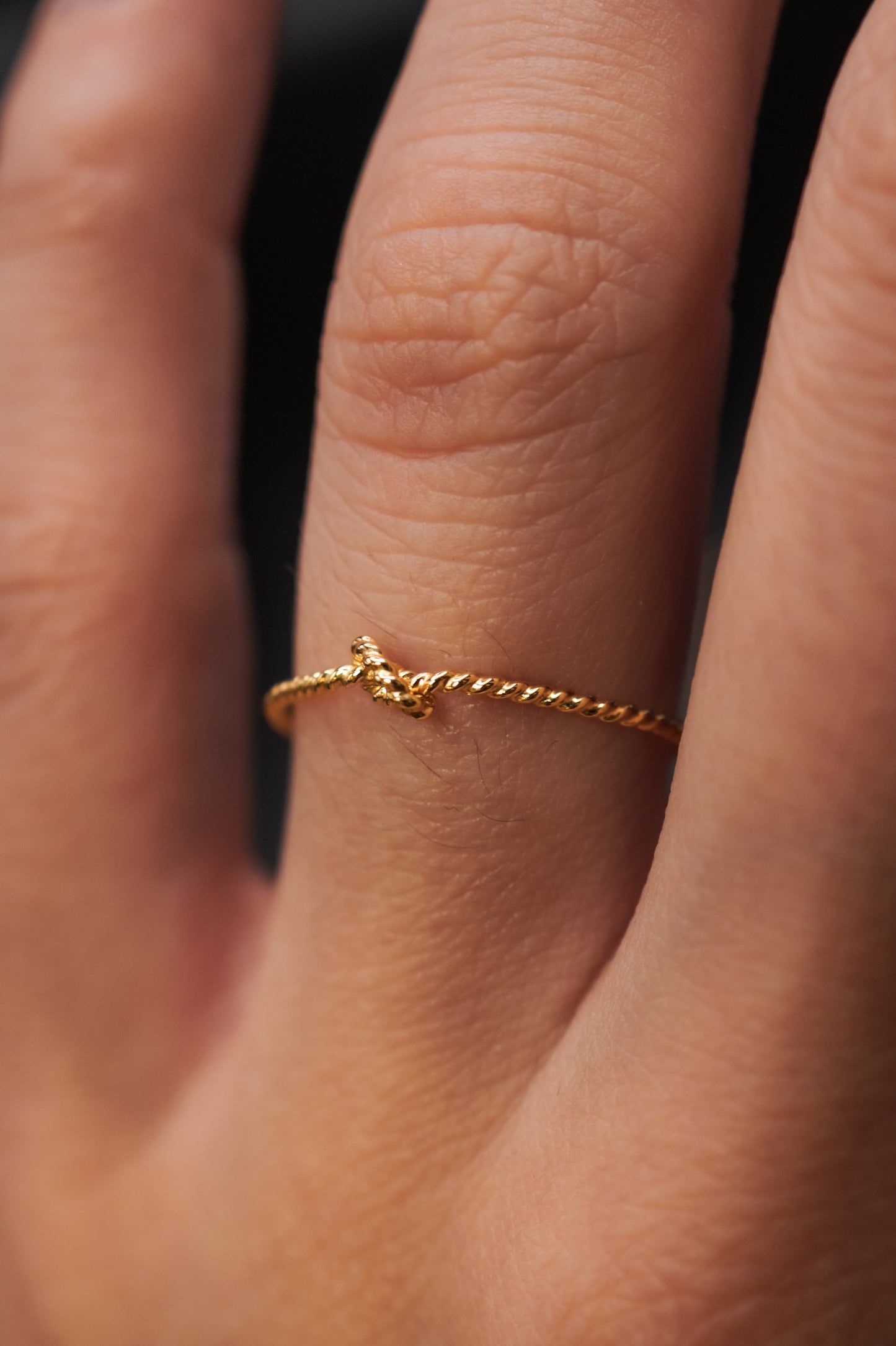 Twist Closed Knot Ring, Solid 14K Gold