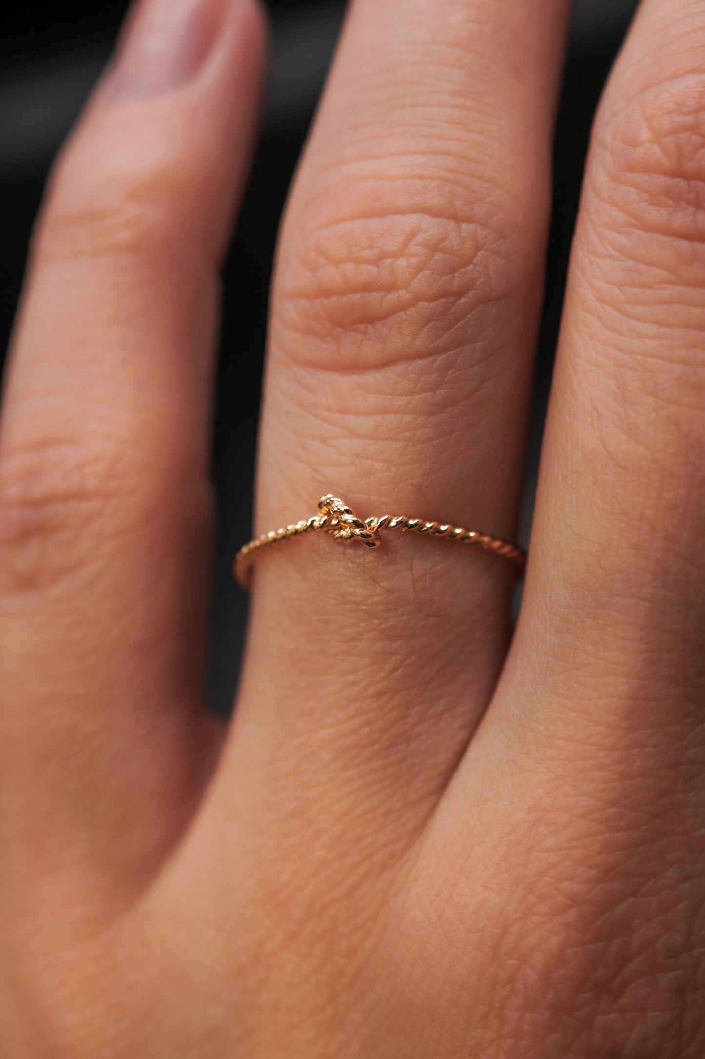 Twist Closed Knot Ring, Solid 14K Gold