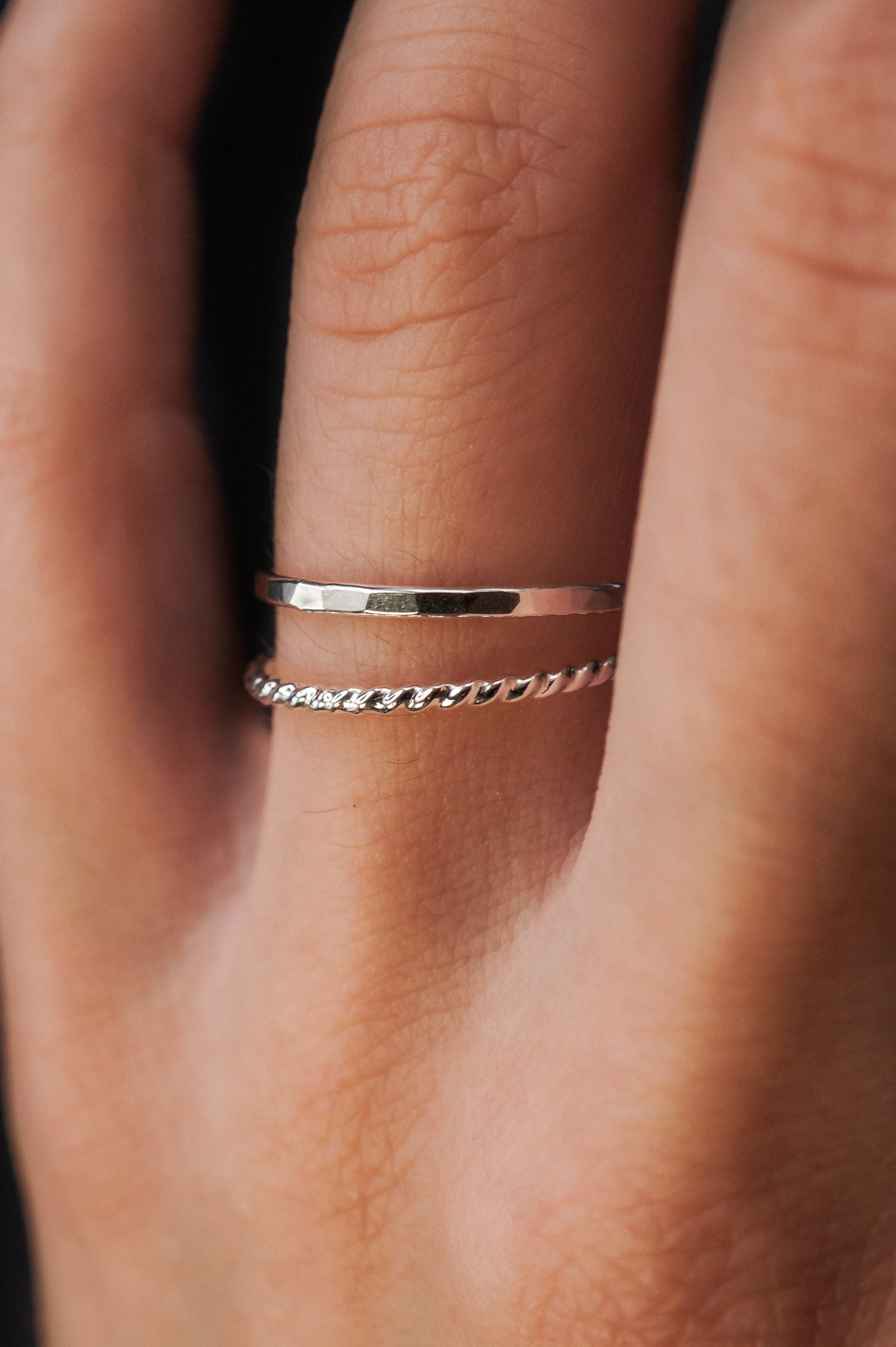 Twist Set of 2 Stacking Rings, Sterling Silver