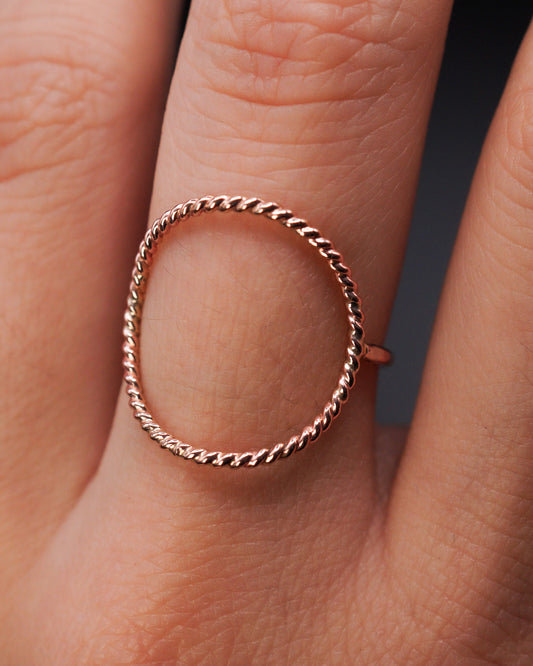 Twist Circle Ring, 14K Rose Gold Fill