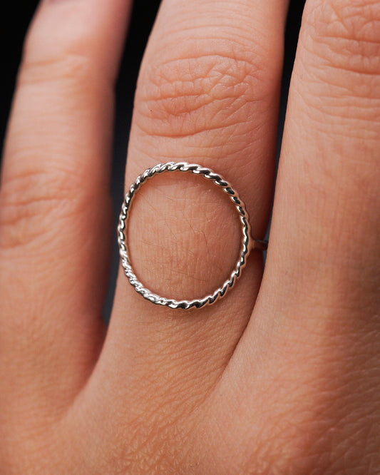 Twist Circle Ring, Sterling Silver