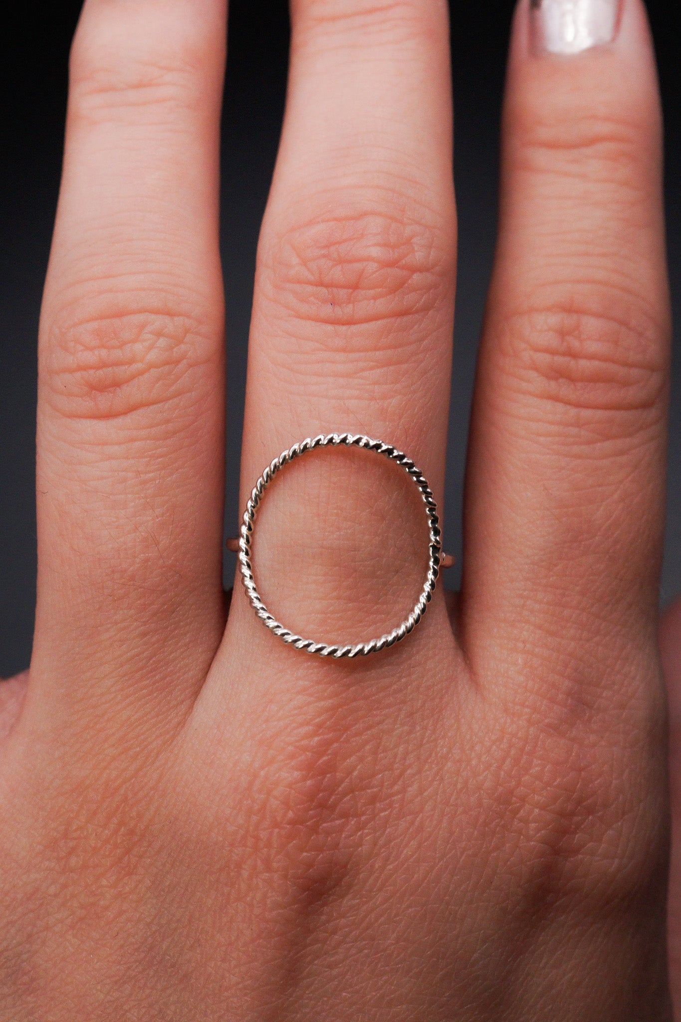 Twist Circle Ring, Sterling Silver