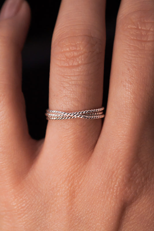 Twist Overlap Ring, Sterling Silver