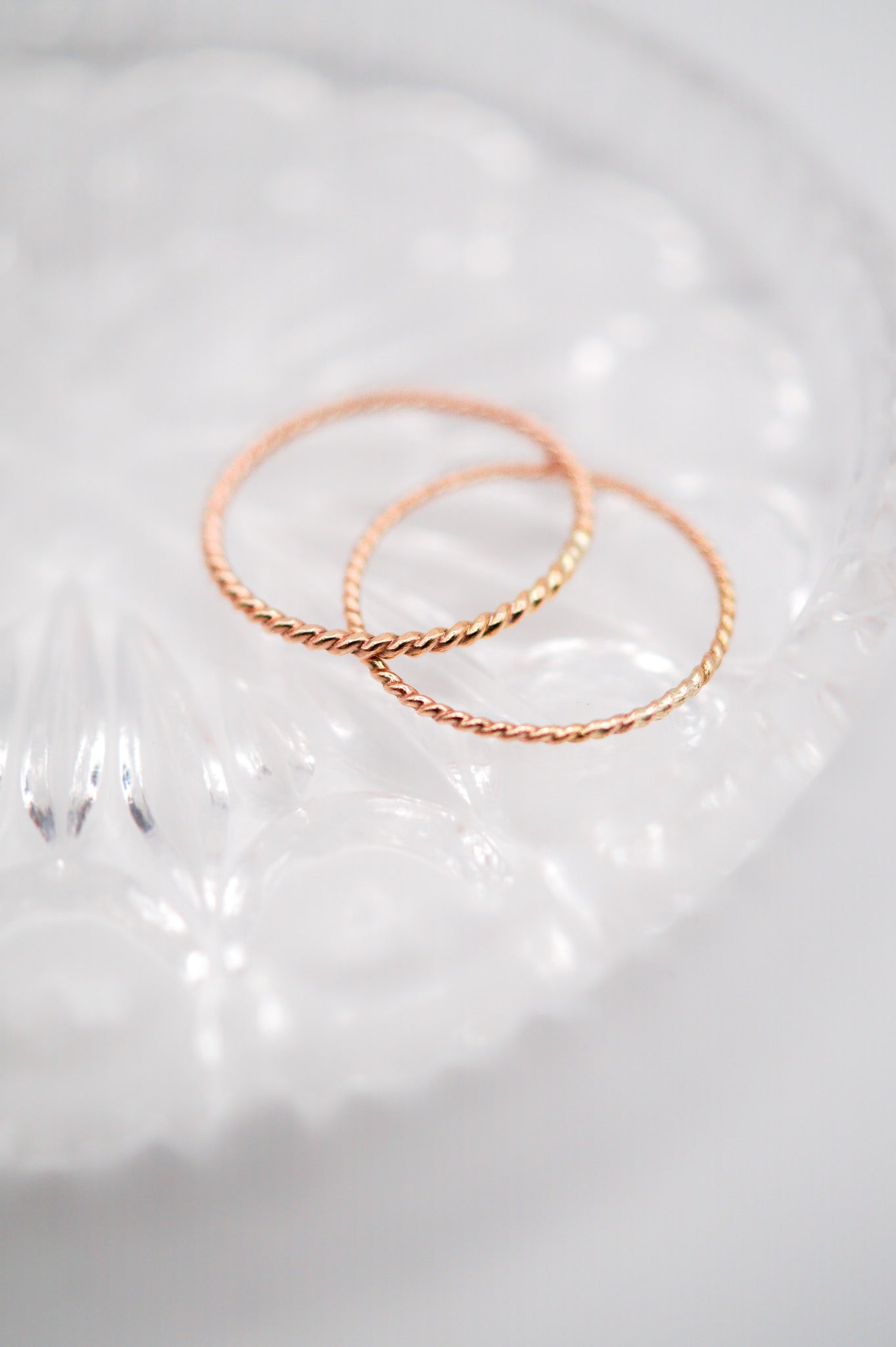 Twist Ring, Solid 14K Rose Gold