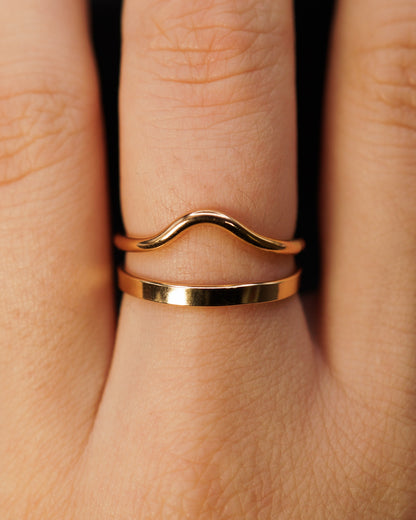 Mirror Teardrop Set of 2 Stacking Rings in Gold Fill, Rose Gold Fill or Sterling Silver