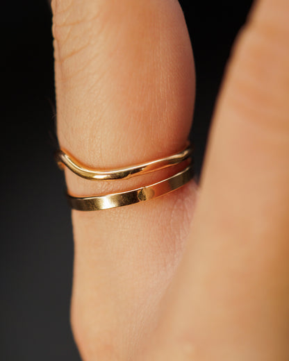 Mirror Teardrop Set of 2 Stacking Rings in Gold Fill, Rose Gold Fill or Sterling Silver