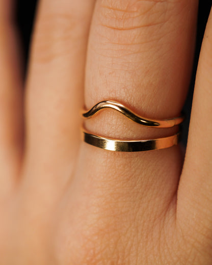 Mirror Teardrop Set of 2 Stacking Rings in Gold Fill, Rose Gold Fill or Sterling Silver