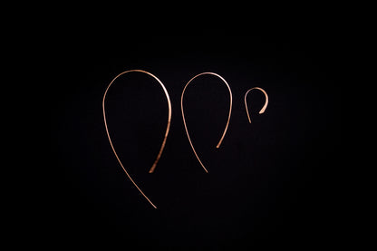 U-Shaped Threader Hoop Earrings in Solid 14K Gold, Rose or White Gold