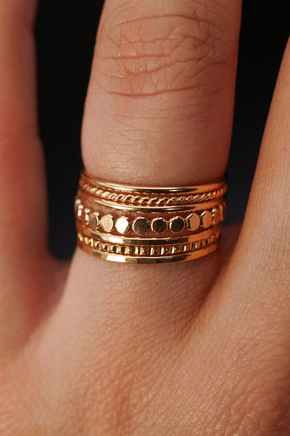 The Classic Textured Set of 7 Stacking Rings