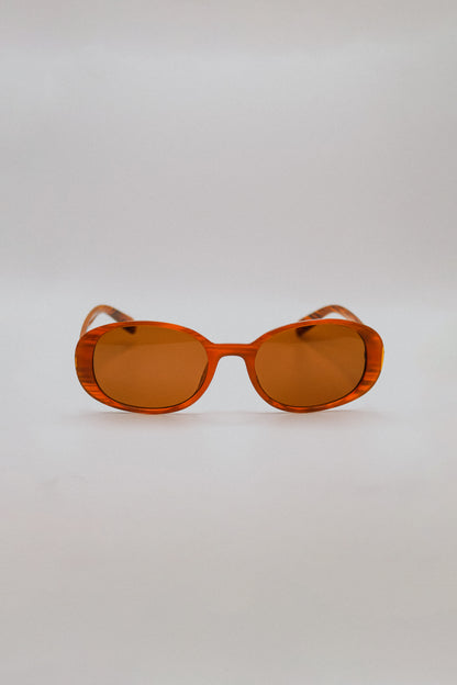 Brown Oval Sunglasses