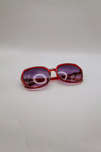 Maroon Hexagon Sunglasses