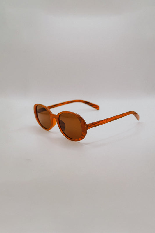 Brown Oval Sunglasses