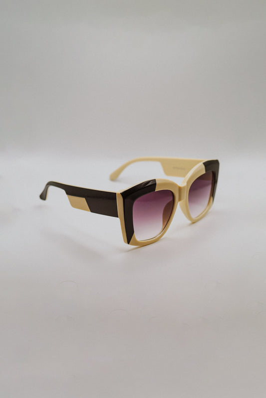 Oversized Black & White Sunglasses
