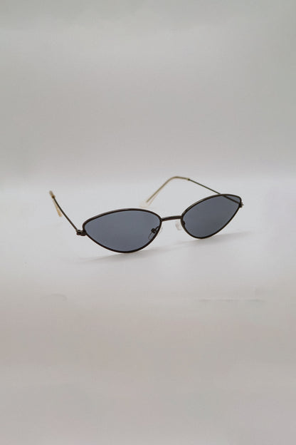 Black Metal Cat-Eye Sunglasses