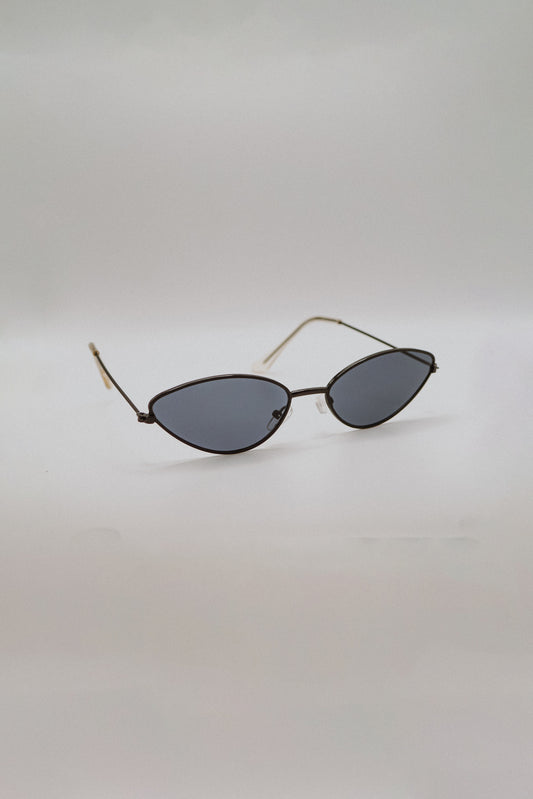 Black Metal Cat-Eye Sunglasses