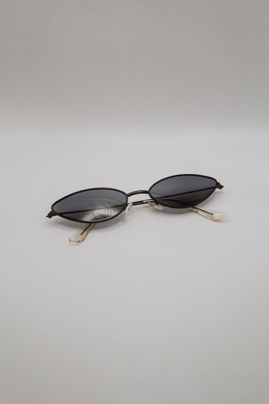 Black Metal Cat-Eye Sunglasses