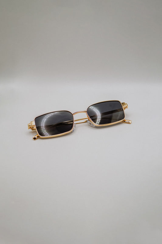 Gold Rectangle Sunglasses