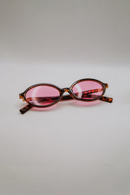 Pink Oval Sunglasses