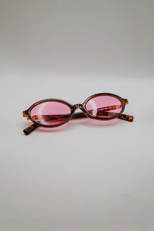 Pink Oval Sunglasses