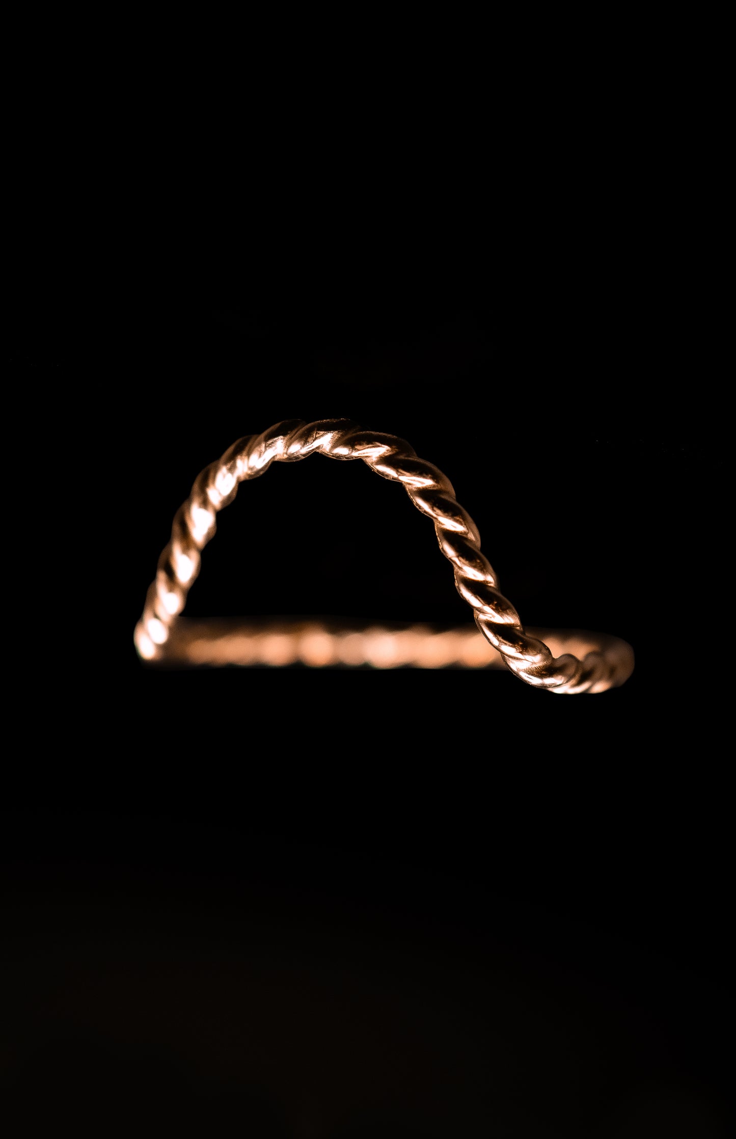 Twist Arc Ring, 14K Rose Gold Fill
