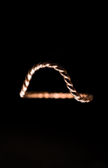 Twist Arc Ring, 14K Rose Gold Fill