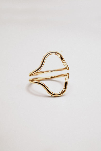 Arc Set of 2 Stacking Rings in Gold, Rose Gold or Silver