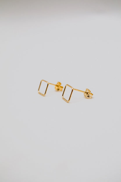 Square Stud Earrings, Gold Fill or Sterling Silver