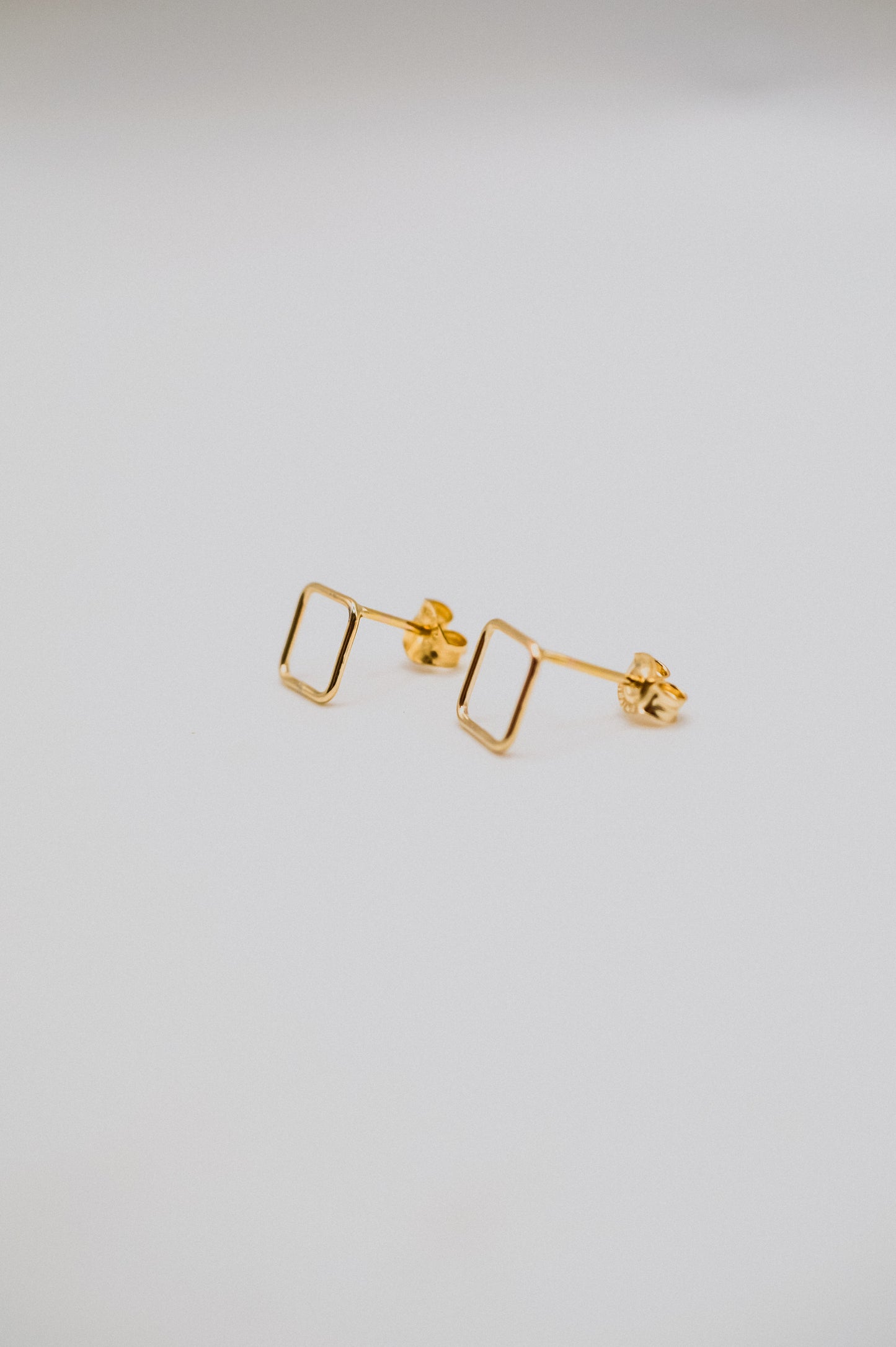Square Stud Earrings, Gold Fill or Sterling Silver