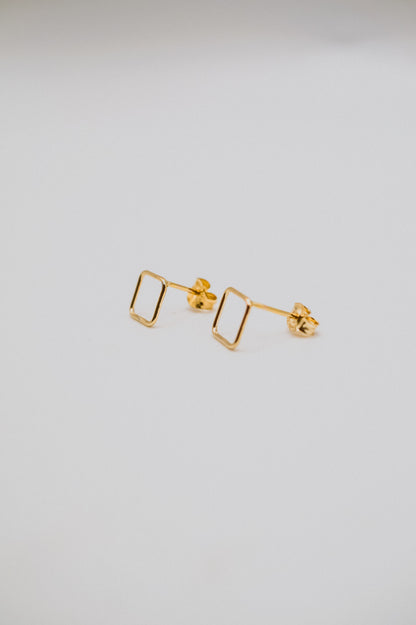 Square Stud Earrings, Gold Fill or Sterling Silver