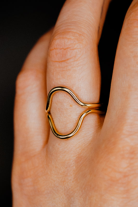Arc Set of 2 Stacking Rings in Gold, Rose Gold or Silver