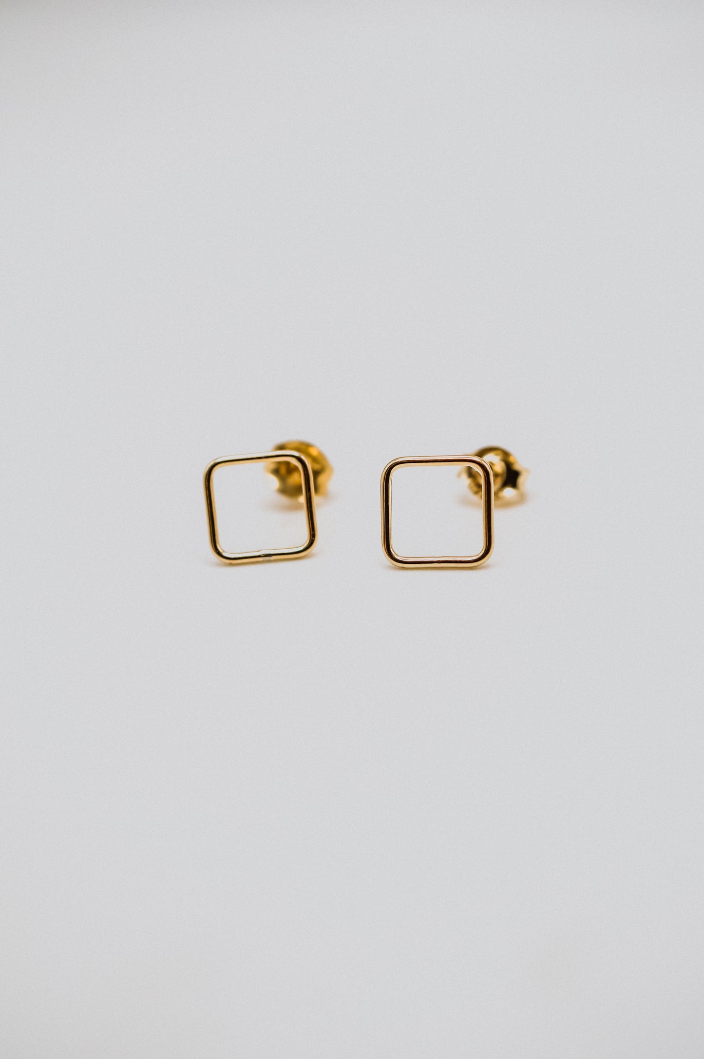 Square Stud Earrings, Gold Fill or Sterling Silver