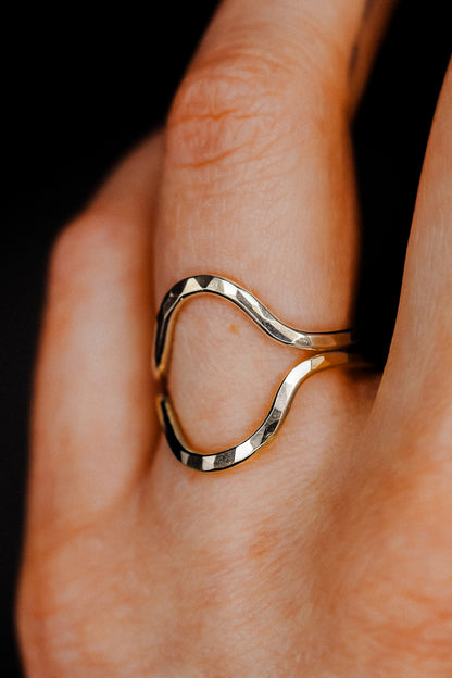Arc Set of 2 Stacking Rings in Gold, Rose Gold or Silver