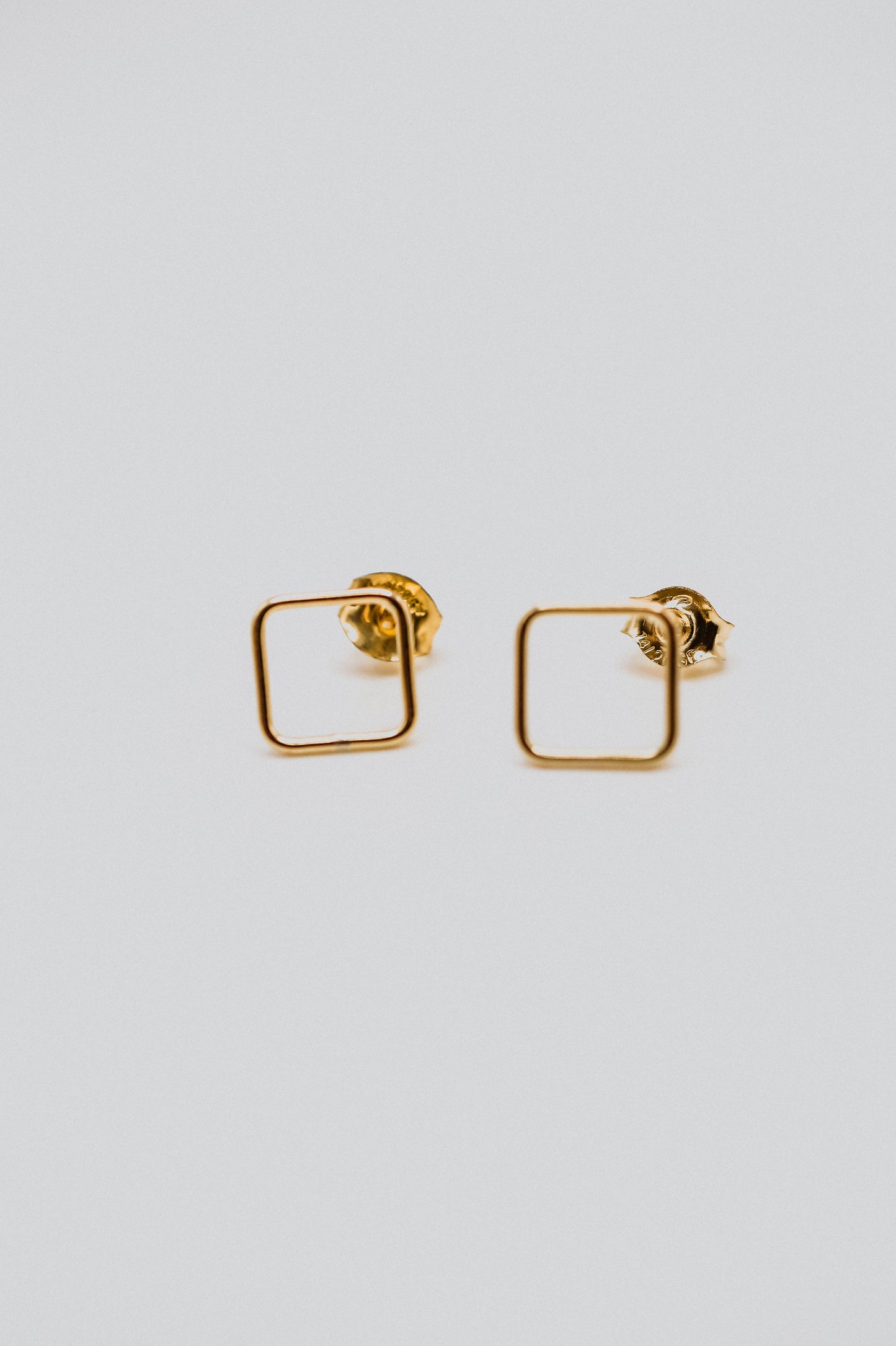 Square Stud Earrings, Gold Fill or Sterling Silver