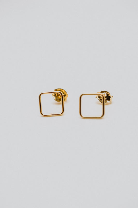 Square Stud Earrings, Gold Fill or Sterling Silver