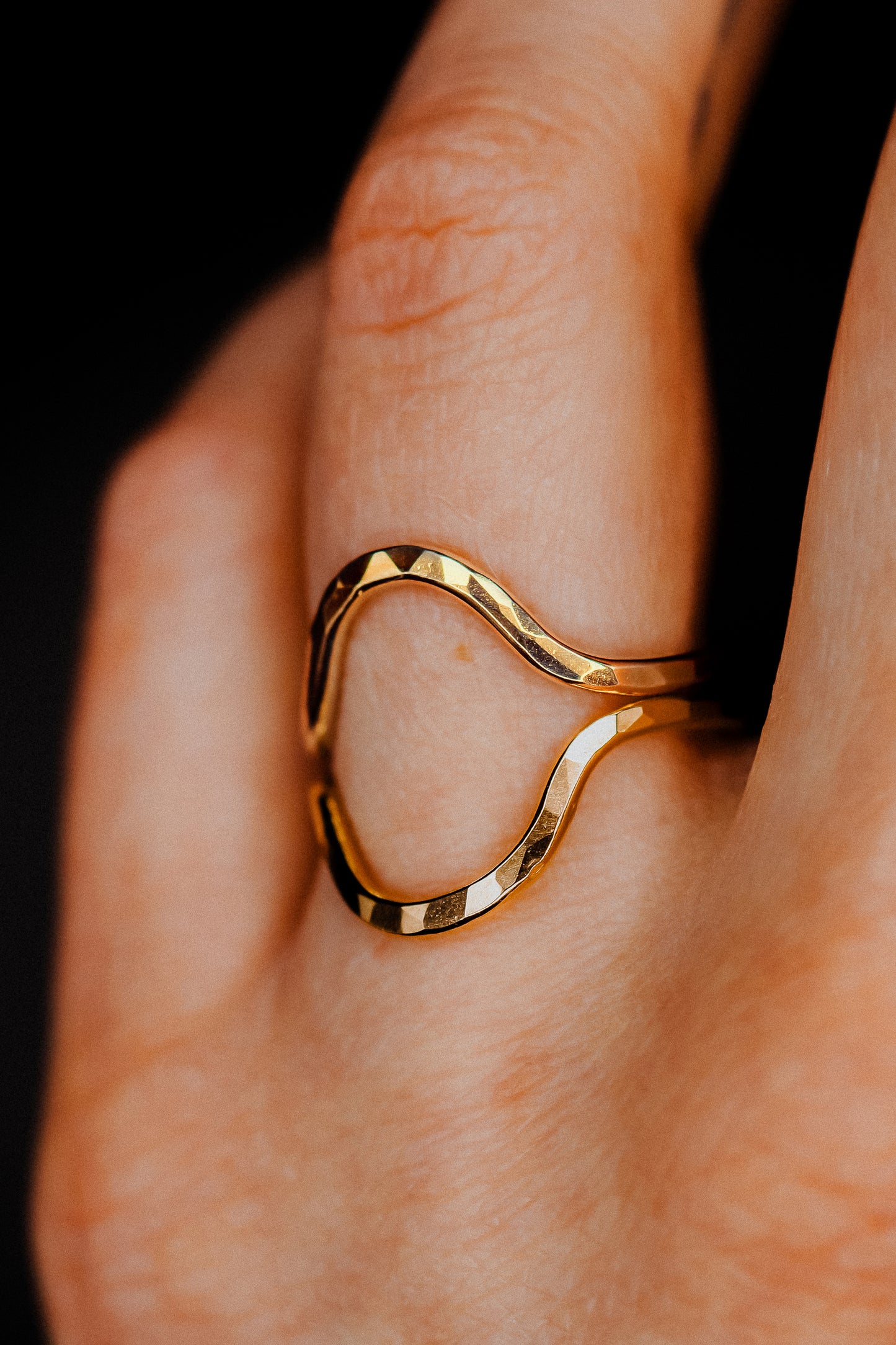 Arc Set of 2 Stacking Rings in Gold, Rose Gold or Silver