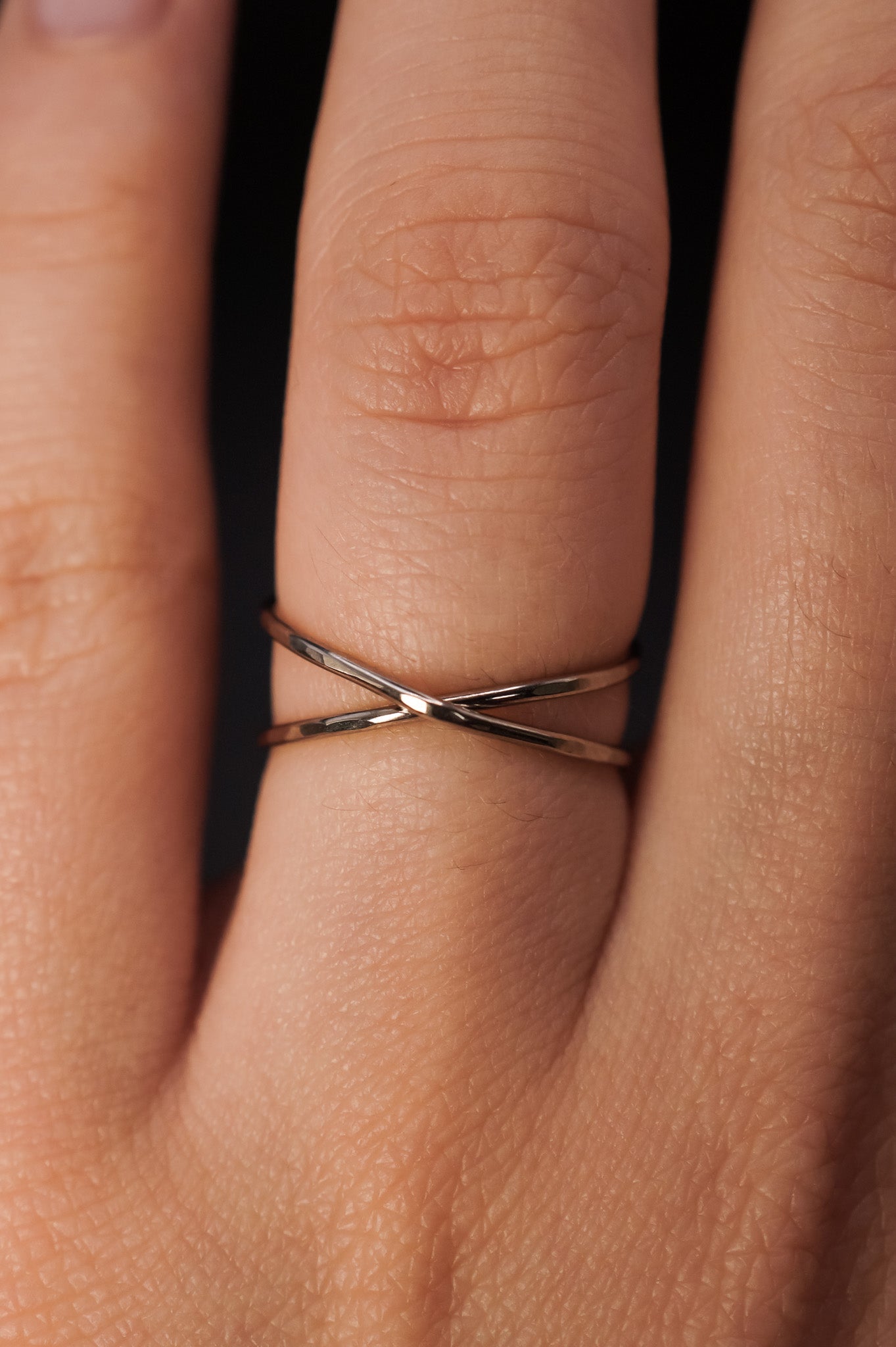 X-Ring, Solid 14K White Gold