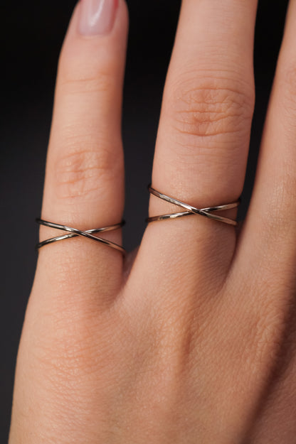 X-Ring, Solid 14K White Gold