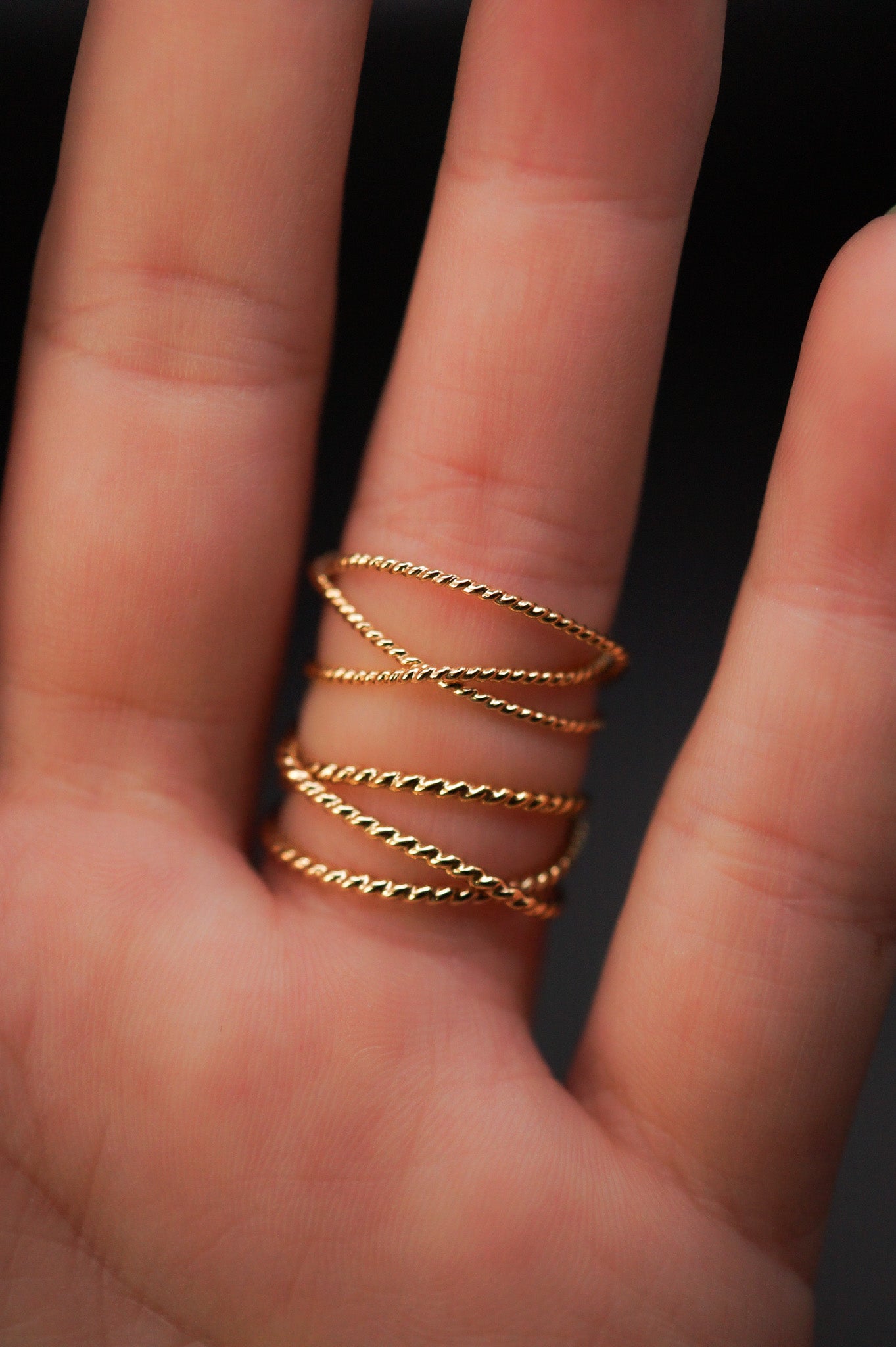 Twist Wraparound Ring, 14K Gold Fill